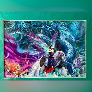 Fantasy Dragon Art Print 2014 Signed New in Package “Ride of the Yokai”